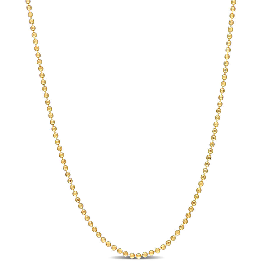 Amour 1.5 Mm Ball Chain Necklace In 18k Yellow Gold Plated Sterling Silver