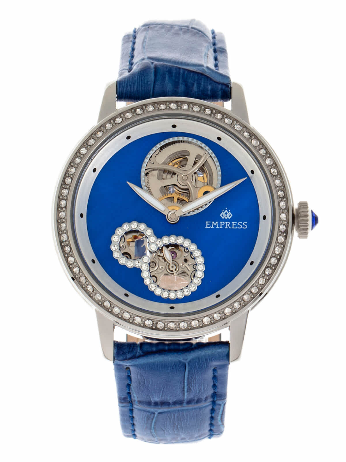 Empress Tatiana Automatic Crystal Blue Dial Ladies Watch Empem2902 In Blue / Skeleton