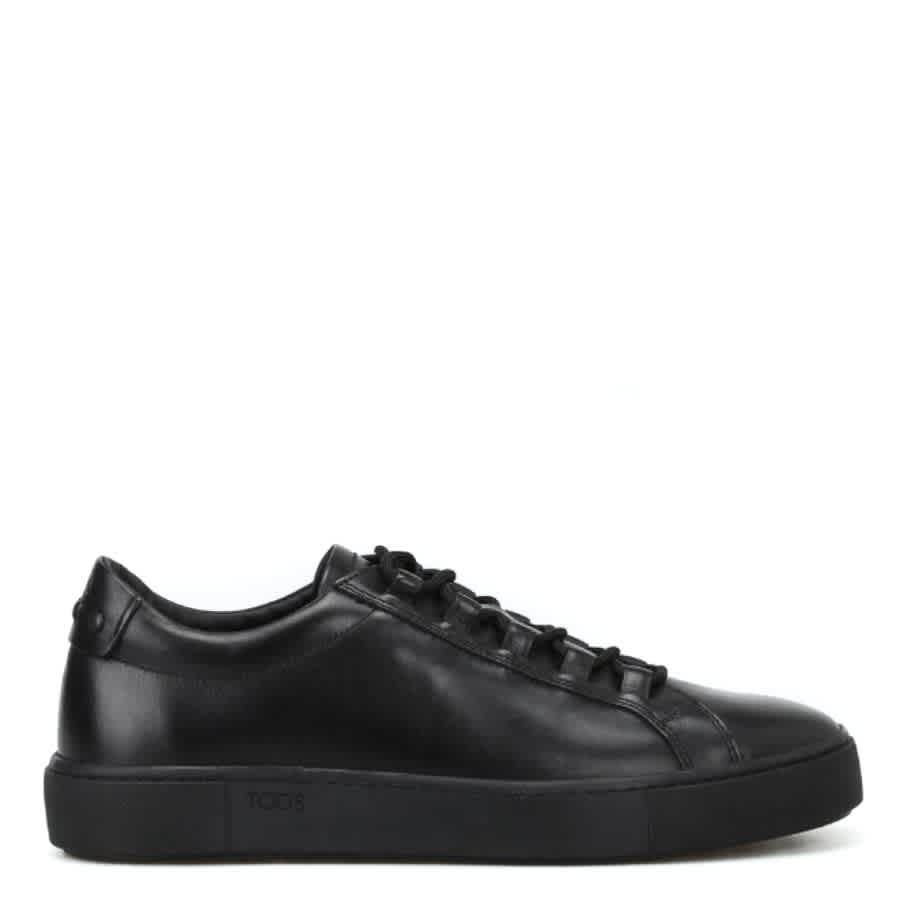 TOD'S TODS MENS BLACK LEATHER GOMMINI SNEAKERS
