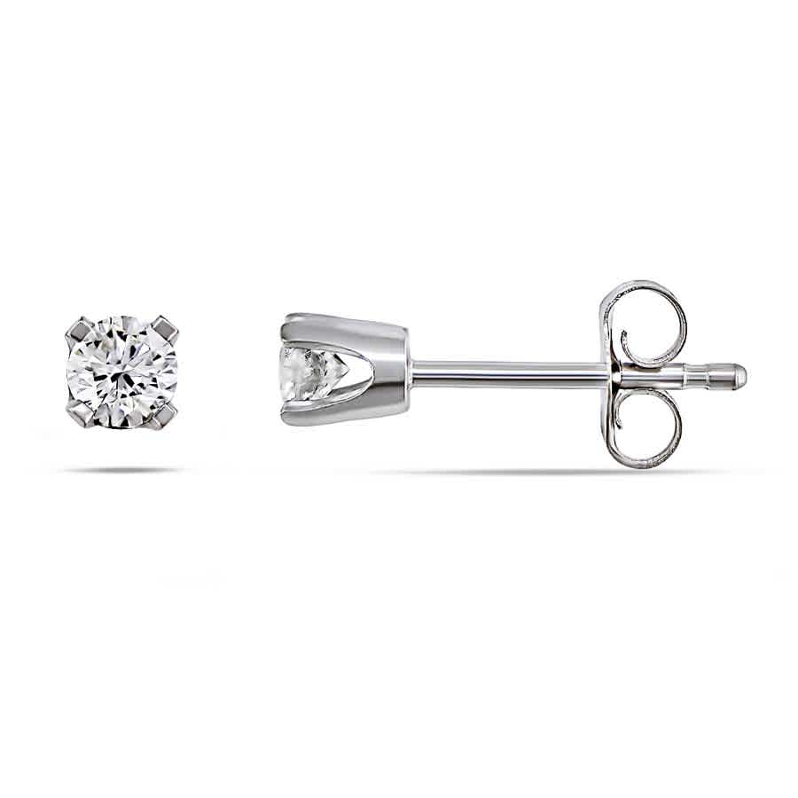 Amour 1/5 Ct Tw Diamond Stud Earrings In 14k White Gold In Gold / White