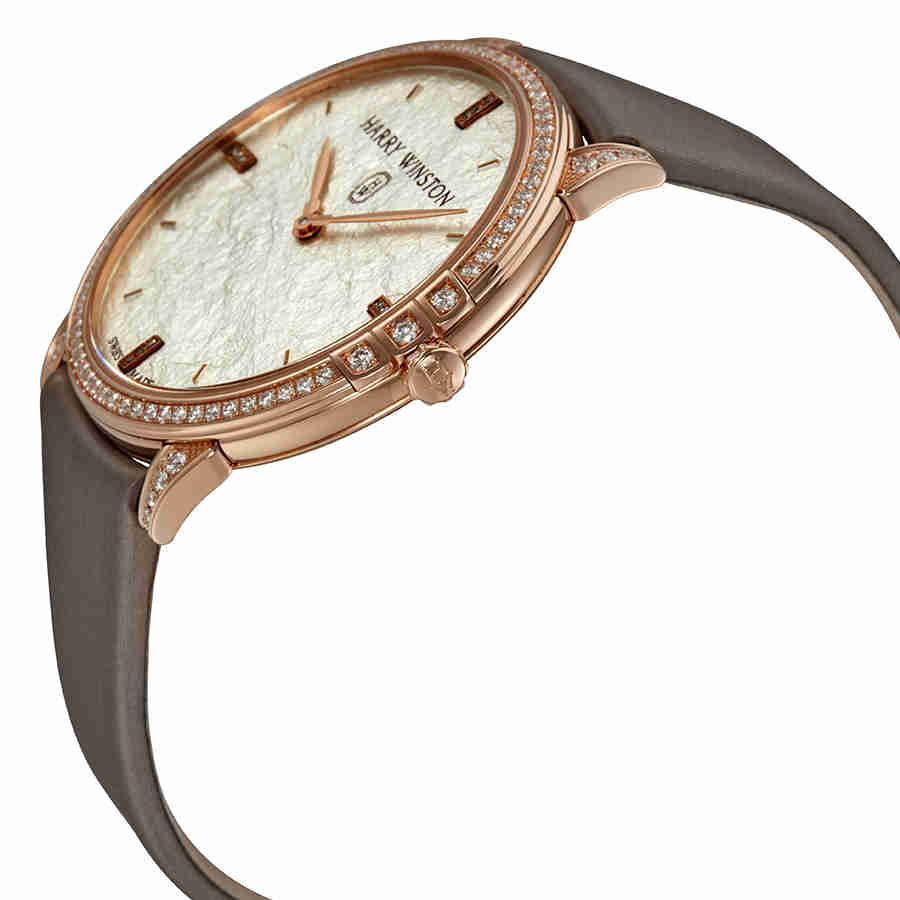 Shop Harry Winston 18k Rose Gold Diamond Ladies Watch Midqhm39rr004 In Chrome / Gold / Gold Tone / Rose / Rose Gold / Rose Gold Tone / Slate / Taupe