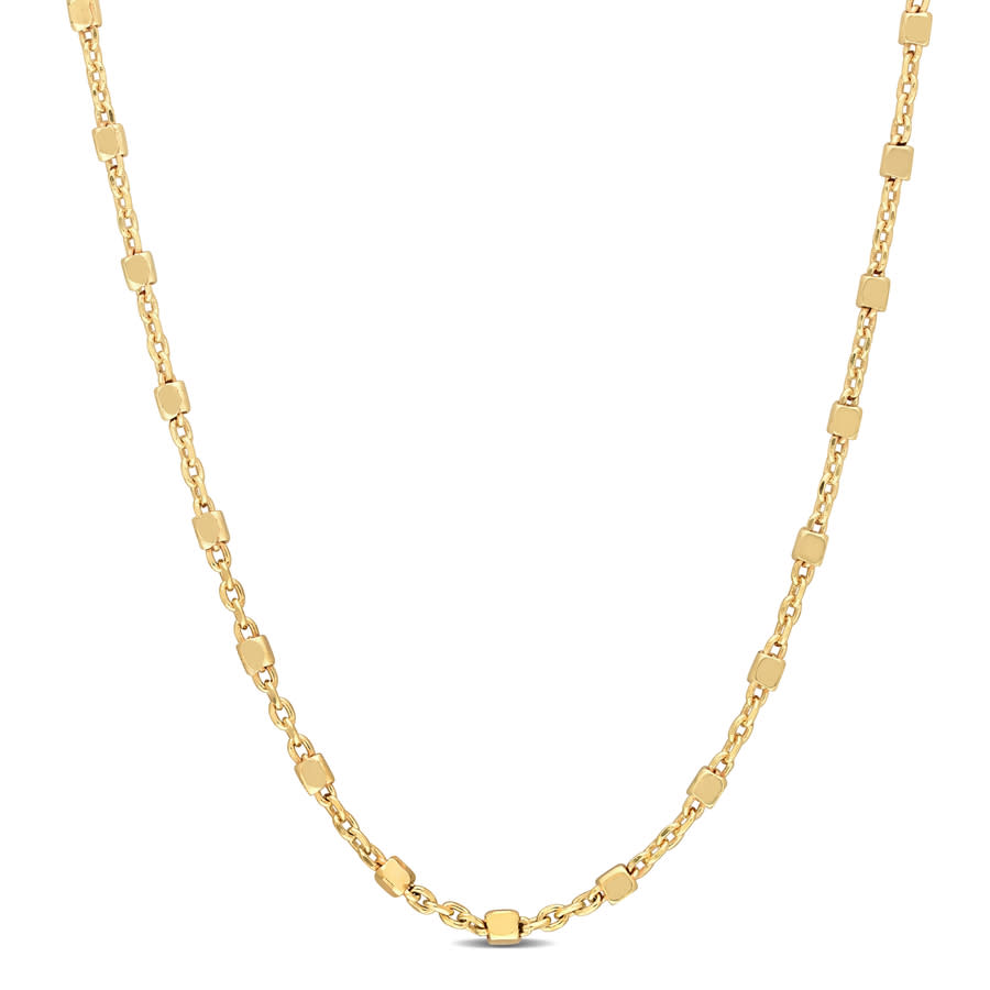 Amour Beaded Chain Necklace In 18k Yellow Gold Plated Sterling Silver In Yellow