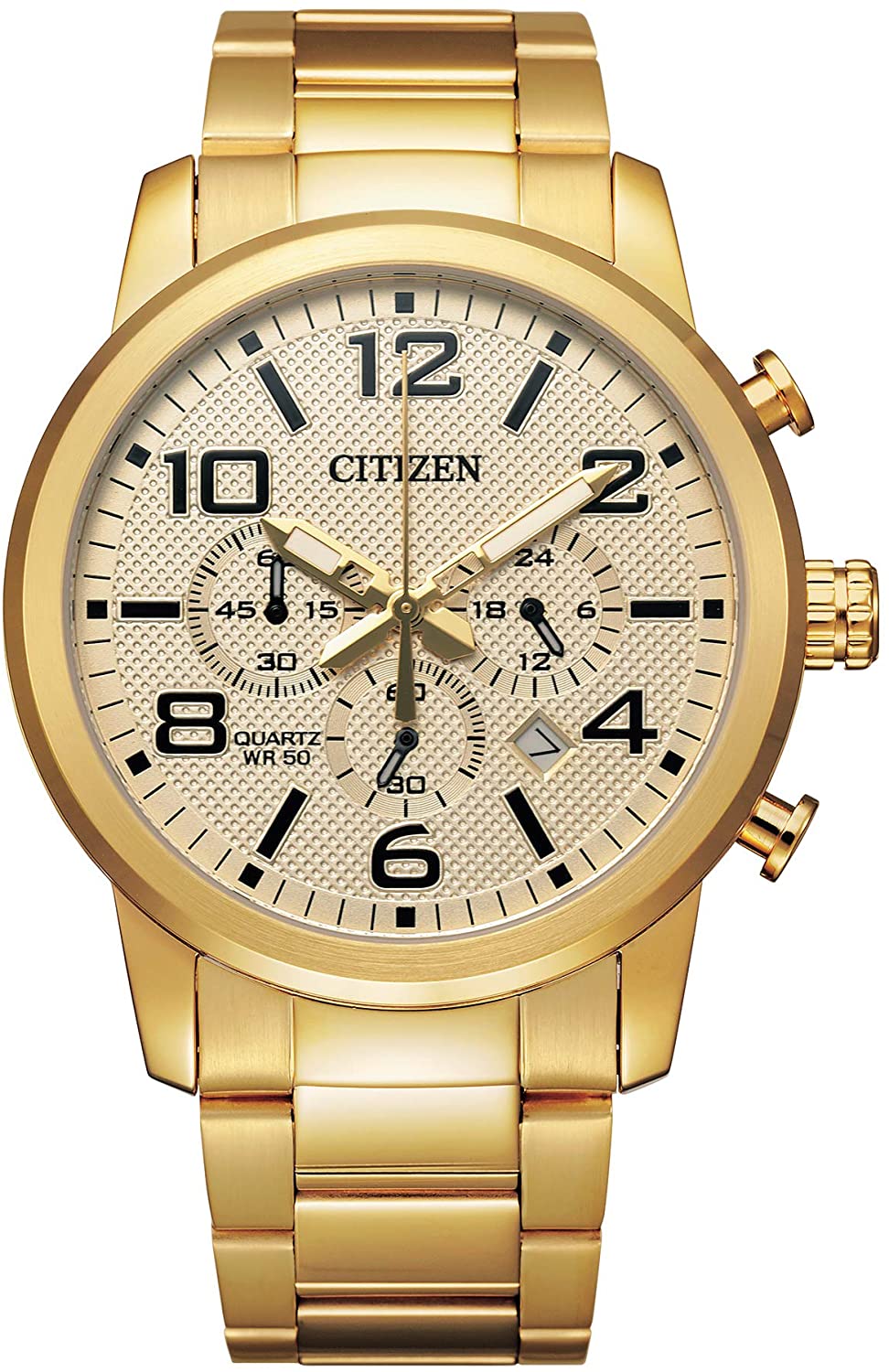 Citizen Chronograph Quartz Champagne Dial Mens Watch An8052-55p In Beige,gold Tone | ModeSens