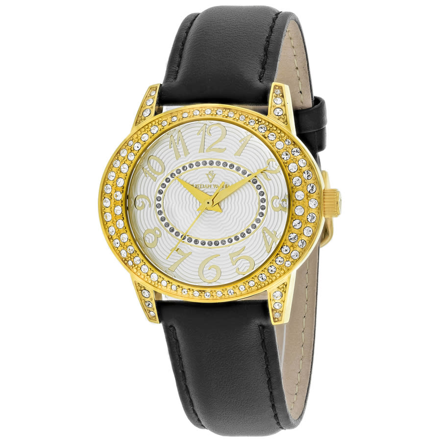 Shop Christian Van Sant Sevilla Quartz Silver Dial Ladies Watch Cv8412 In Black / Gold Tone / Silver / Yellow