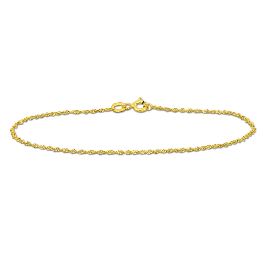Amour 1.2mm Sparkling Singapore Bracelet In 14k Yellow Gold - 7.5 In