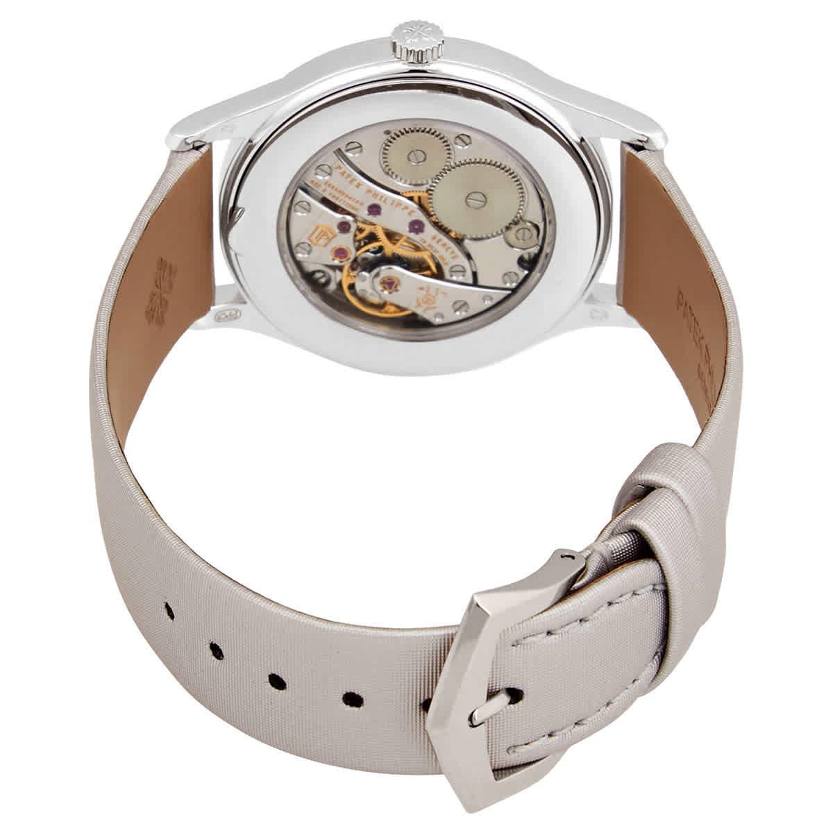 Shop Patek Philippe Calatrava Ladies Hand Wound Watch 4897g-010 In Gold / Gold Tone / Gray / Grey / Silver / White