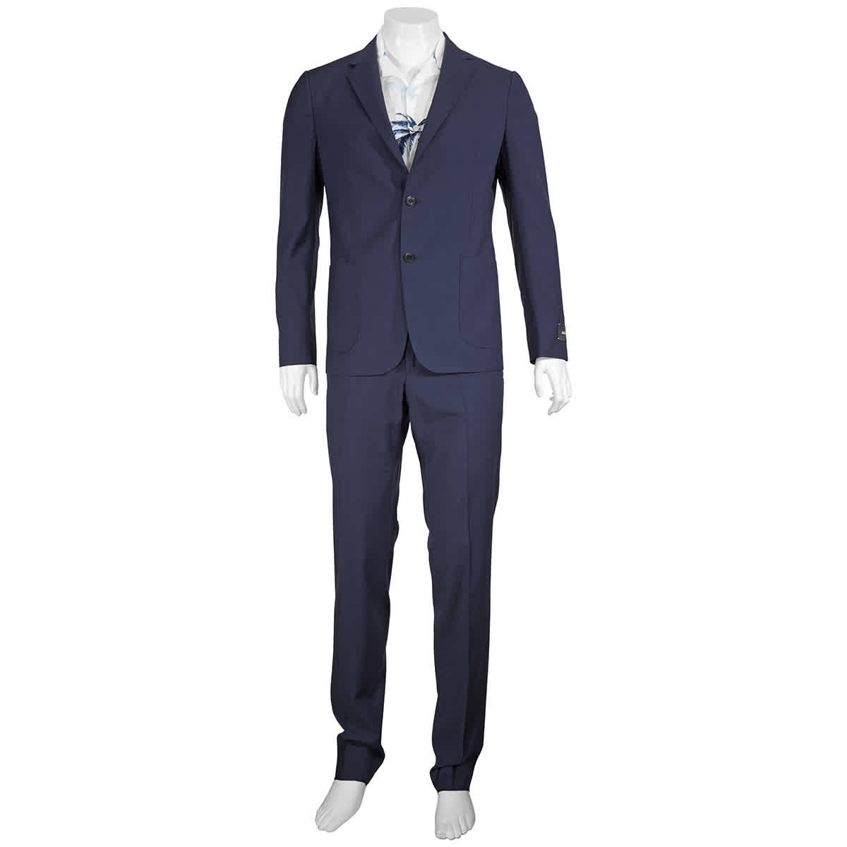 Ermenegildo Zegna Mens Blue Single-breasted Two-piece Suit