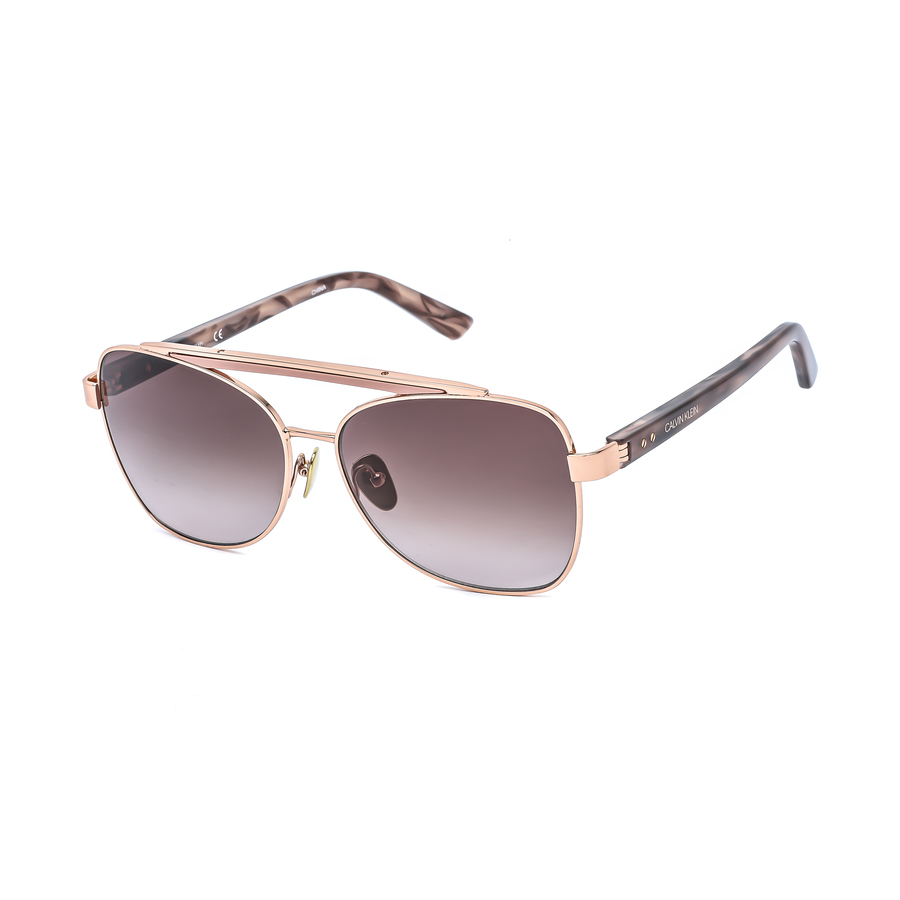 Calvin Klein Unisex Pink Rectangular Sunglasses Ck19307s 680 58 In  Brown,pink | ModeSens