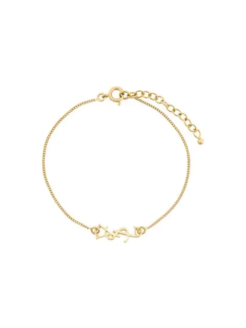 Click to view more detailed imagery on our partner's website Saint Laurent Monogram Logo Bracelet In Gold Tone