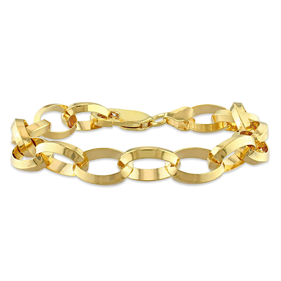 Amour Rolo Chain Bracelet In 18k Yellow Gold Plated Sterling Silver