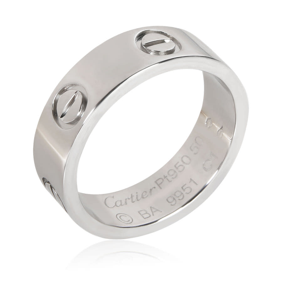 Pre-owned Cartier Love Ring In Platinum In White