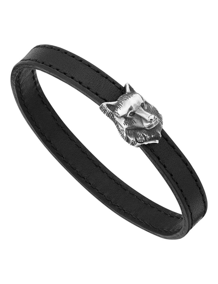 Montblanc Kipling Silver Wolf Bracelet In Black,silver Tone