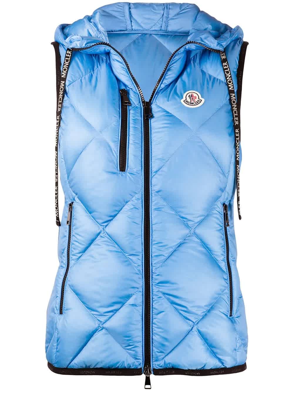 Moncler Blue Logo Patch Quilted Gilet