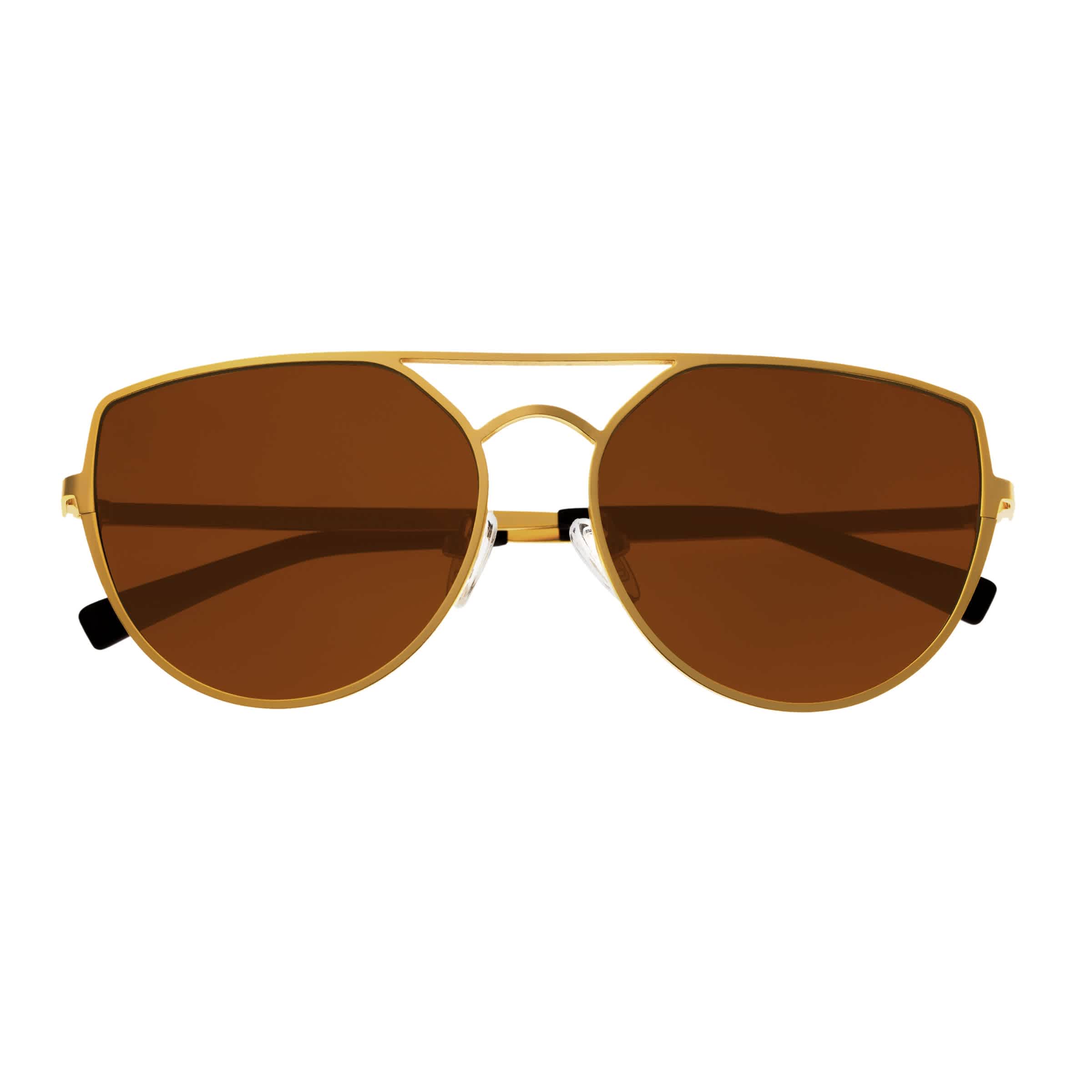 Sixty One Boar Brown Aviator Sunglasses S144bn In Brown,gold Tone,green