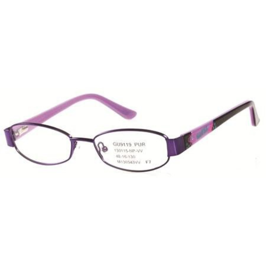 Guess Unisex Purple Round Eyeglass Frames Gu9119(gu9119)o2448 In Demo Lens