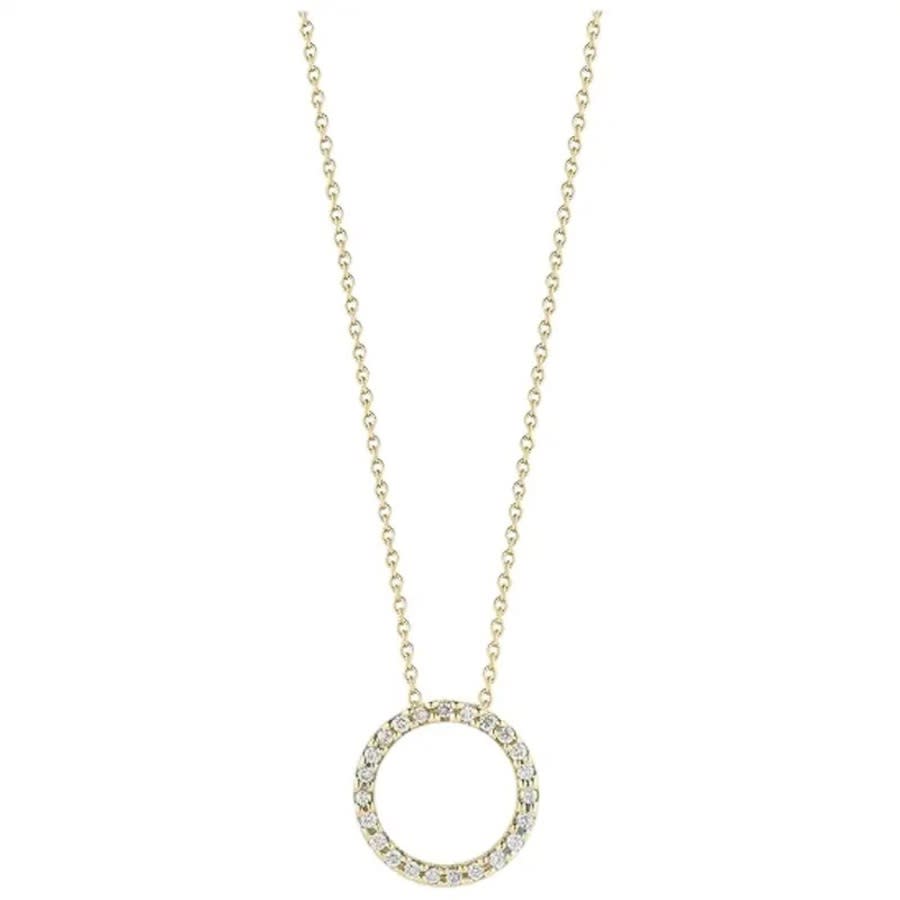 Roberto Coin Circle Pendent With Diamonds 001258aychx0 In Yellow