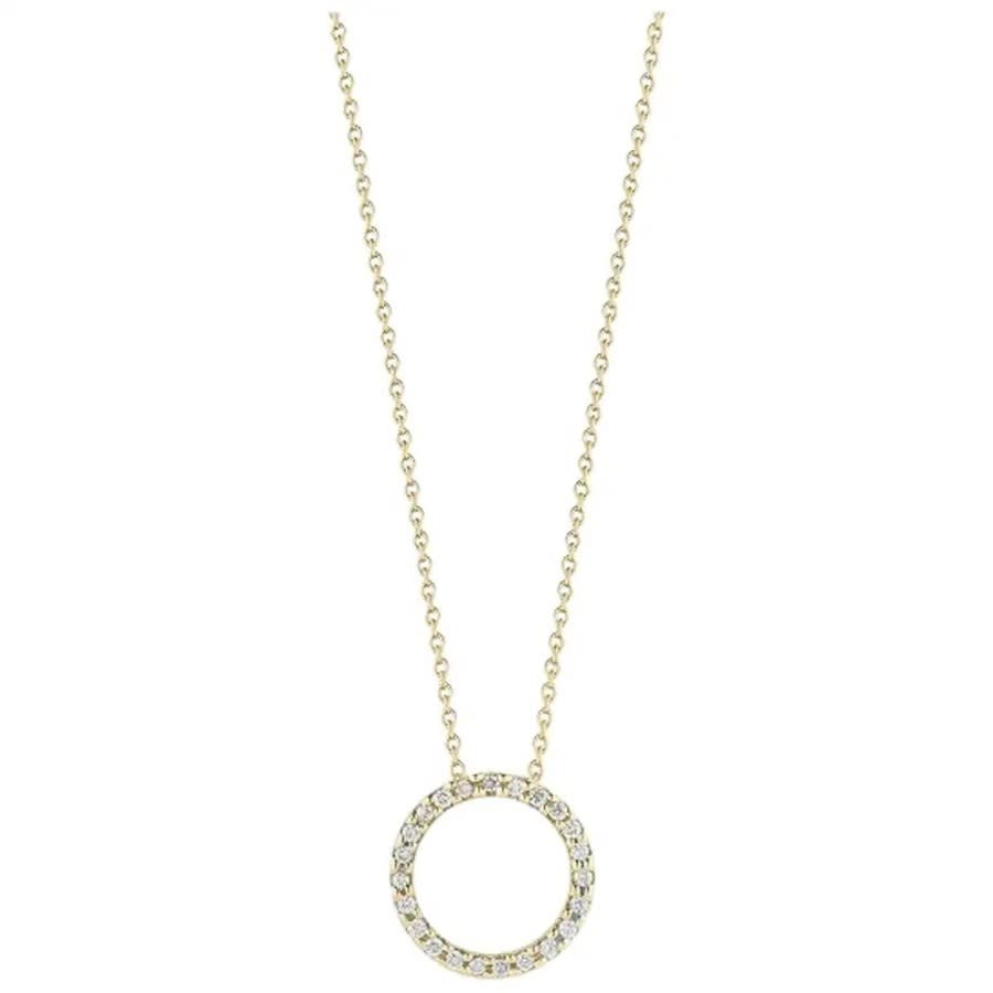 Roberto Coin Circle Pendent With Diamonds 001258aychx0 In Yellow