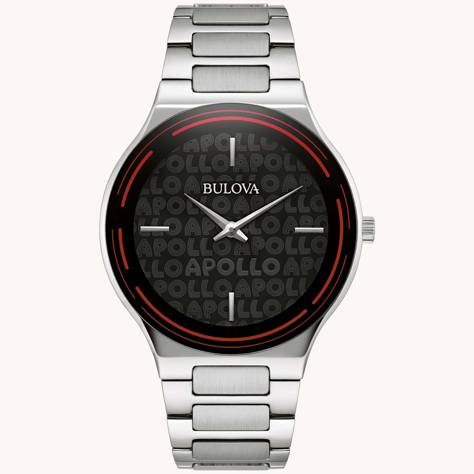 BULOVA BULOVA APOLLO QUARTZ BLACK DIAL MENS WATCH 96A296