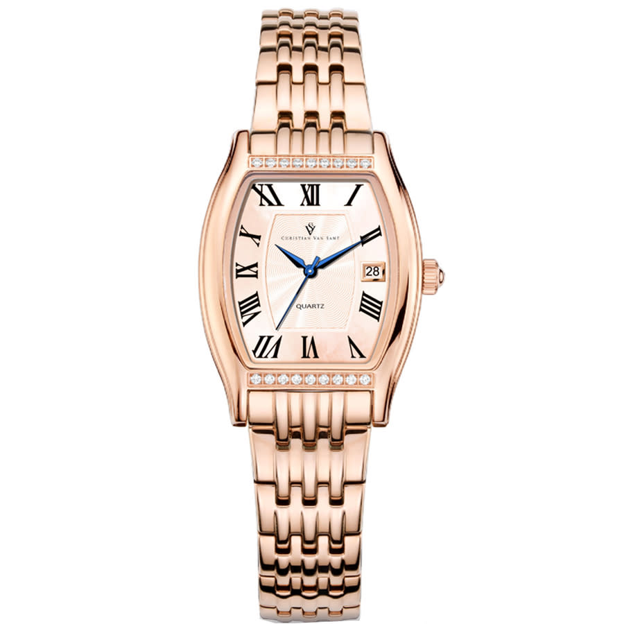 Christian Van Sant Gemma Quartz Rose Gold Dial Ladies Watch Cv2453 In Blue / Gold / Gold Tone / Rose / Rose Gold / Rose Gold Tone