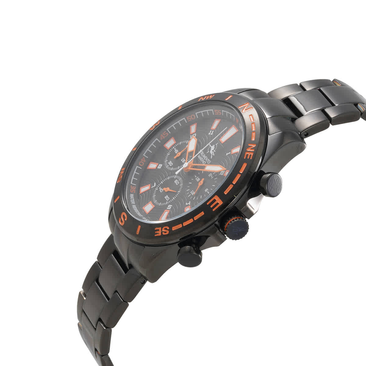 Shop Strumento Marino Sport Marine Chronograph Steel Quartz Black Dial Men's Watch Sm123mb/bk/nr/ar In Black / Orange