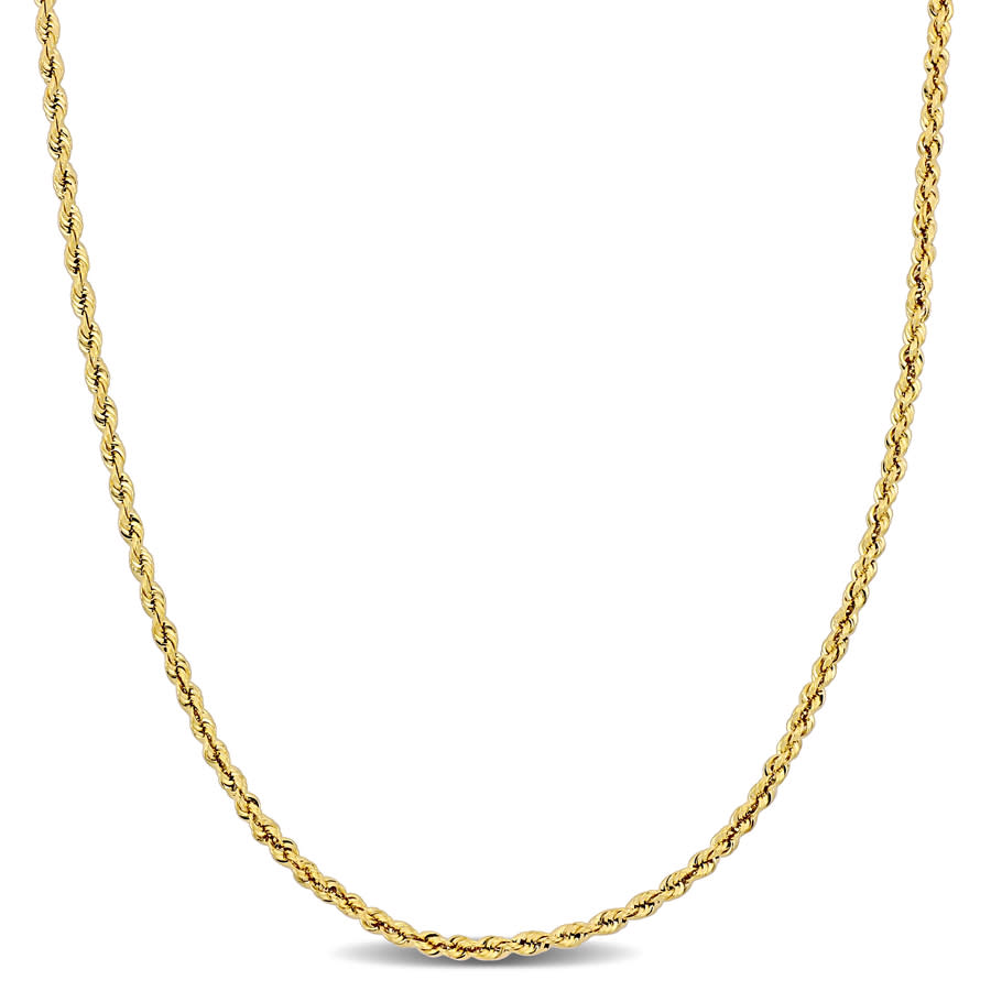 Amour 1.9mm Ultra Light Rope Chain Necklace In 14k Yellow Gold - 18 In