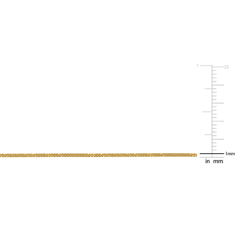 Amour 1mm Diamond Cut Flat Curb Bracelet In 14k Yellow Gold - 7.5 In In Yellow