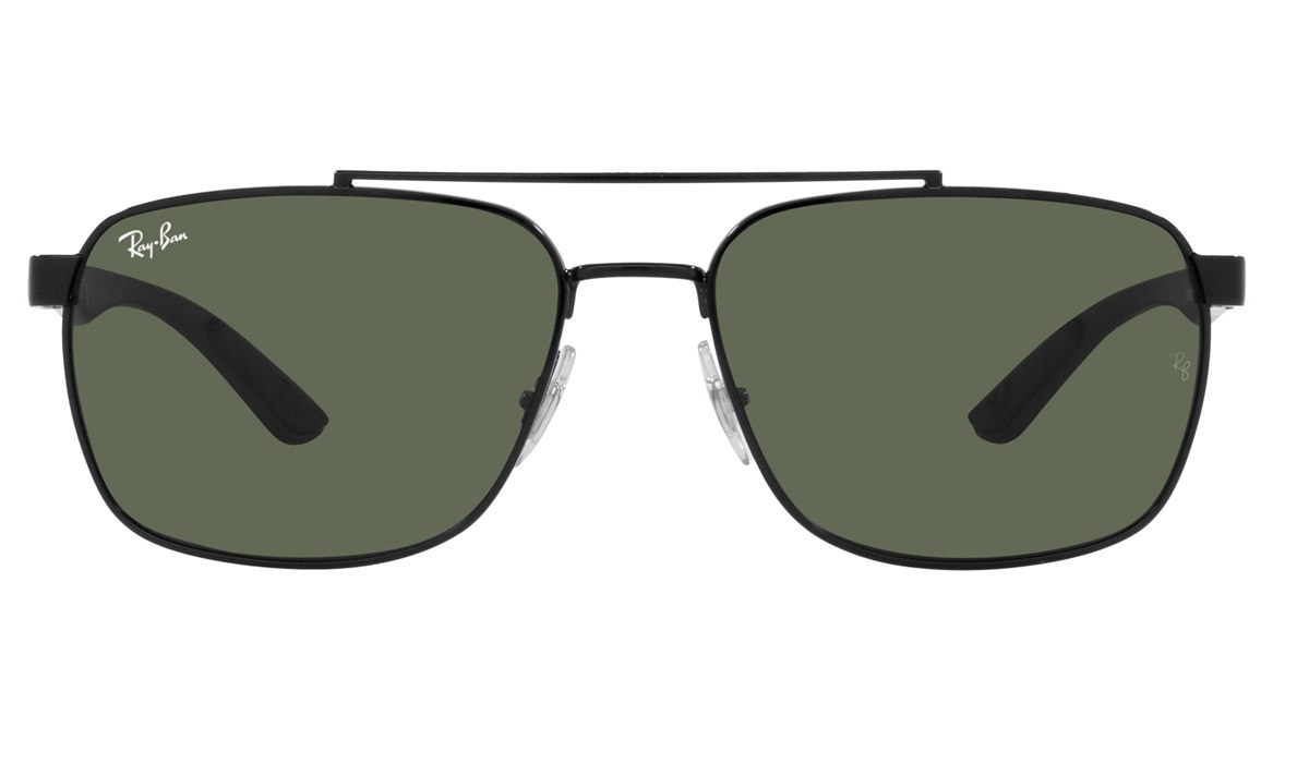 Ray Ban Rb3701 Sunglasses Green Frame Green Lenses 59-17 In Black / Dark / Green