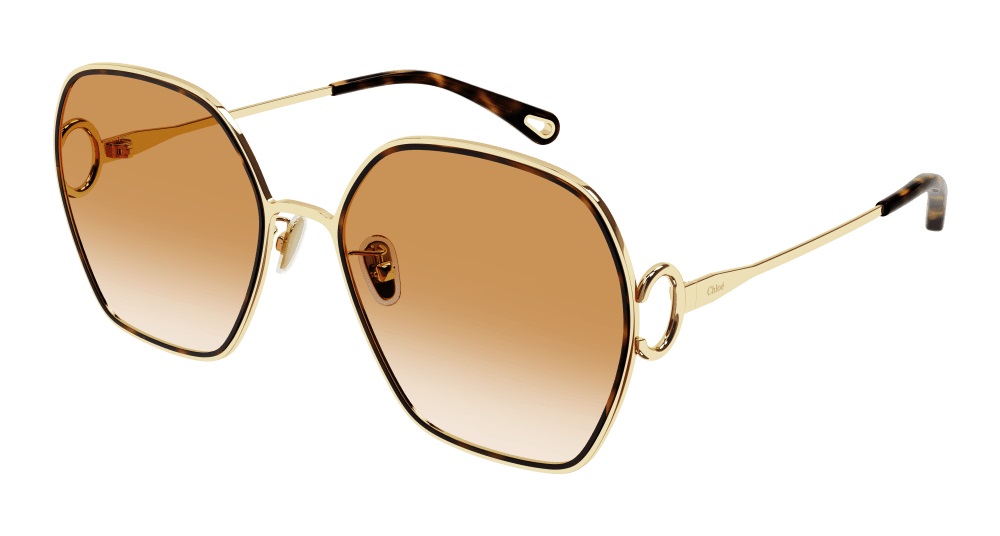 Chloé Chloe Orange Butterfly Ladies Sunglasses Ch0146s 002 58 In Gold / Orange
