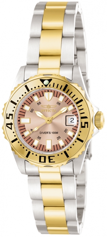 INVICTA PRO DIVER ROSE DIAL TWO-TONE LADIES WATCH 14370