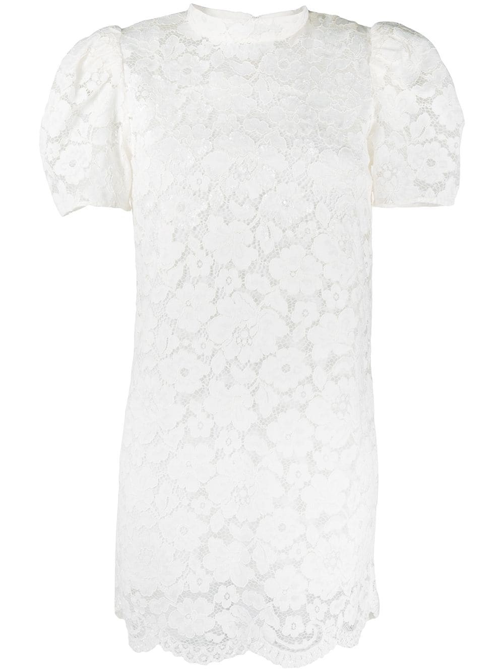 Marc Jacobs Floral Lace Mini Dress In White