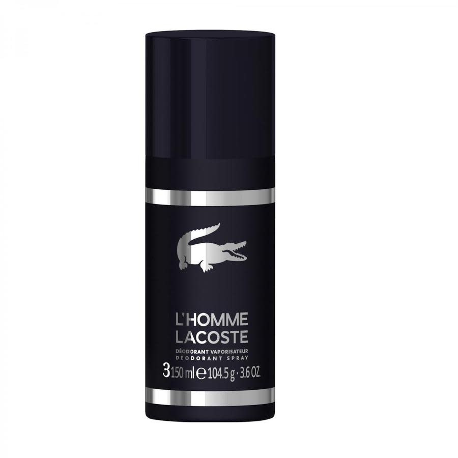 Lacoste Mens L'homme Deodorant Spray 3.6 oz Bath & Body 8005610521572 In Black