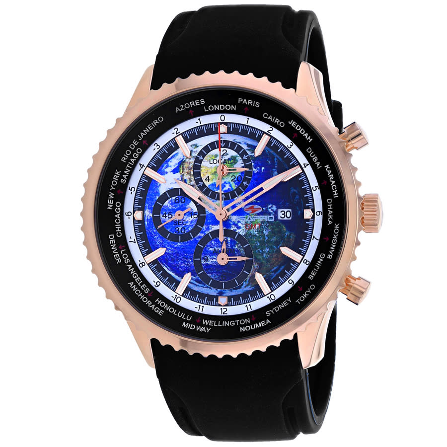 Seapro Meridian World Timer Gmt Blue Dial Mens Watch Sp7523 In Black / Blue / Gold Tone / Rose / Rose Gold Tone