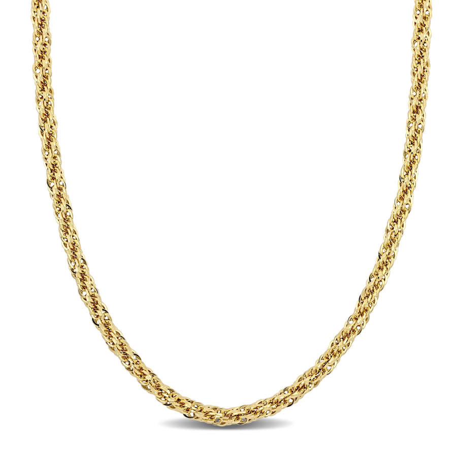 Amour 14k Yellow Gold 4mm Infinity Rope Chain Necklace 20