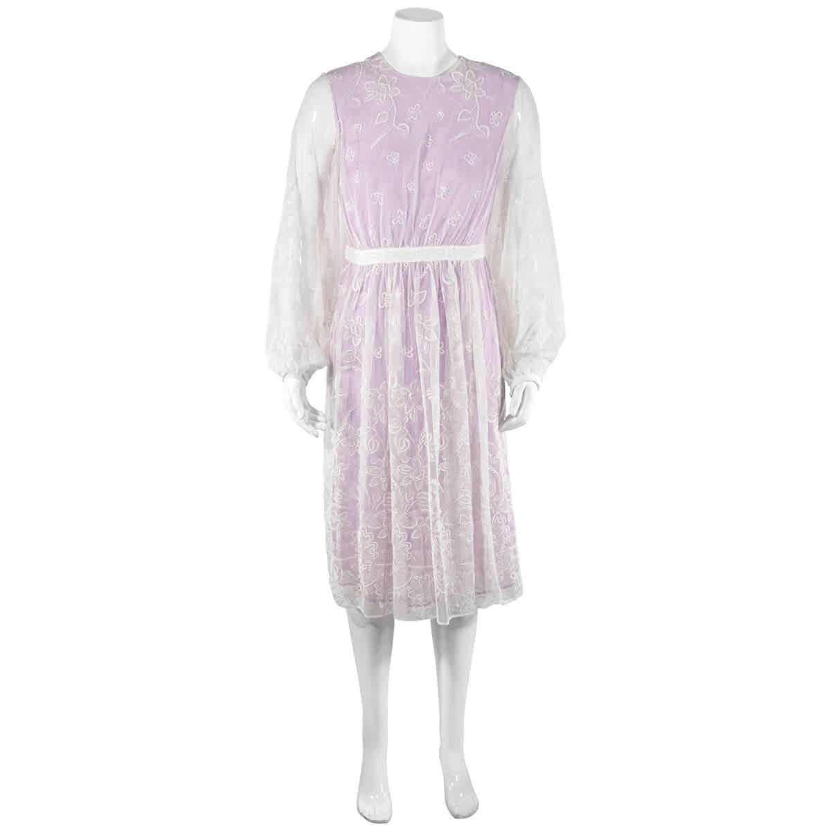 Burberry Ladies Lace Overlay Dress In White