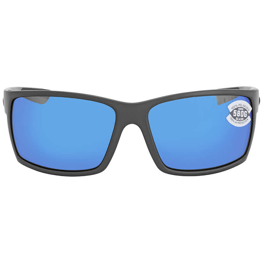 Costa Del Mar Blue Mirror Glass Polarized Glass Sunglasses Rft 98 Obmglp In Black,blue,grey