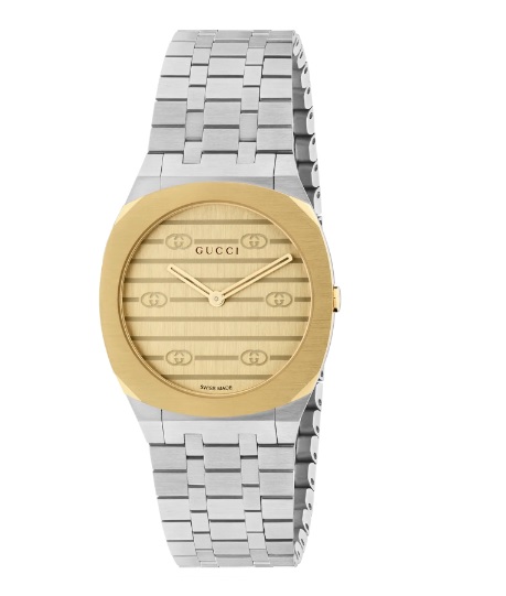 Shop Gucci 25h Quartz Ladies Watch Ya163502 In Brass / Gold / Gold Tone / Yellow