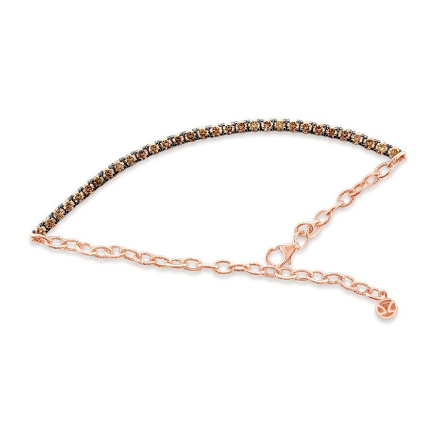 Le Vian Ladies Chocolate Diamonds Fashion Bracelet In 14k Strawberry Gold In Brown