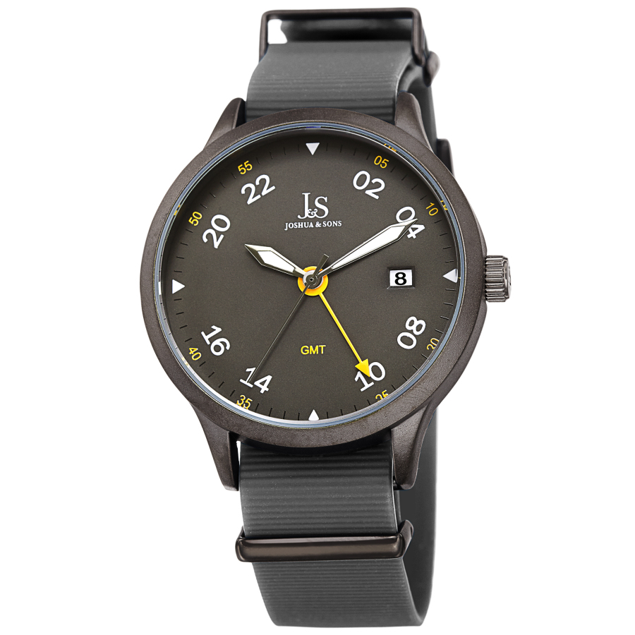JOSHUA AND SONS GMT GREY DIAL MENS WATCH JX147GN