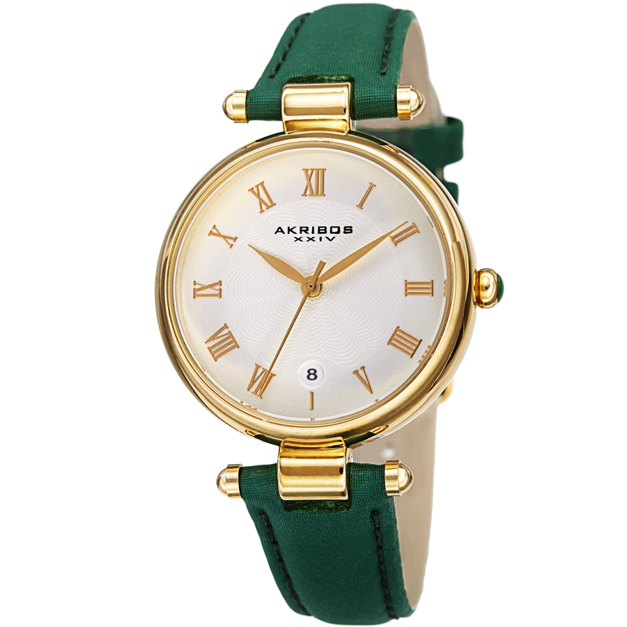 AKRIBOS XXIV QUARTZ WHITE DIAL LADIES WATCH AK1070GN