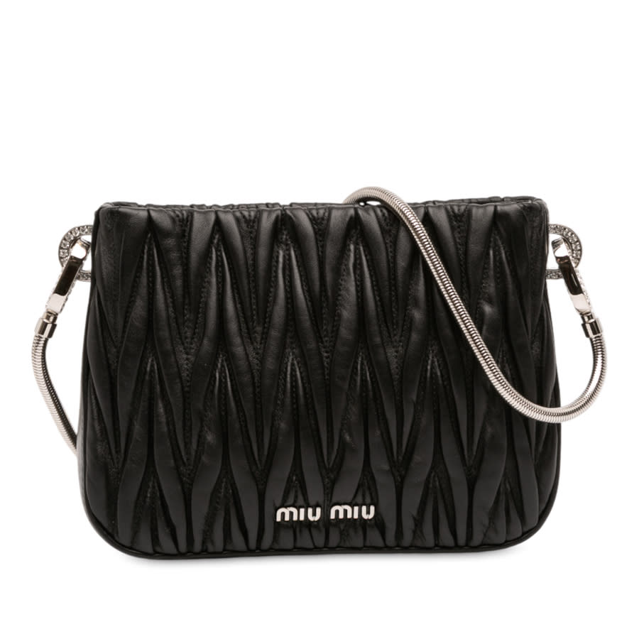 Pre-owned Miu Miu Nappa Matelasse Sassy Shoulder Bag Ladies 4T3XQSTSW88WS10G