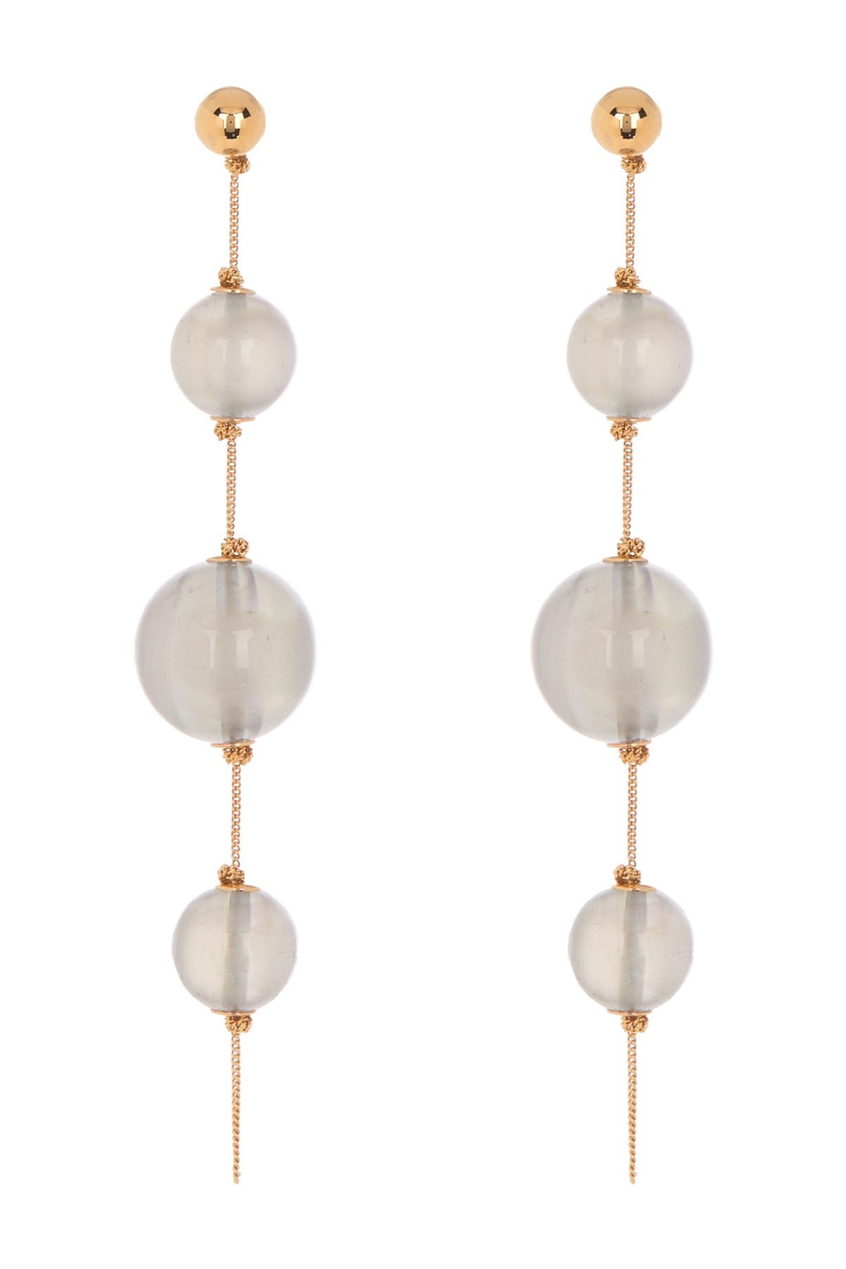 BURBERRY TRIPLE ORB CHAIN DROP EARRINGS