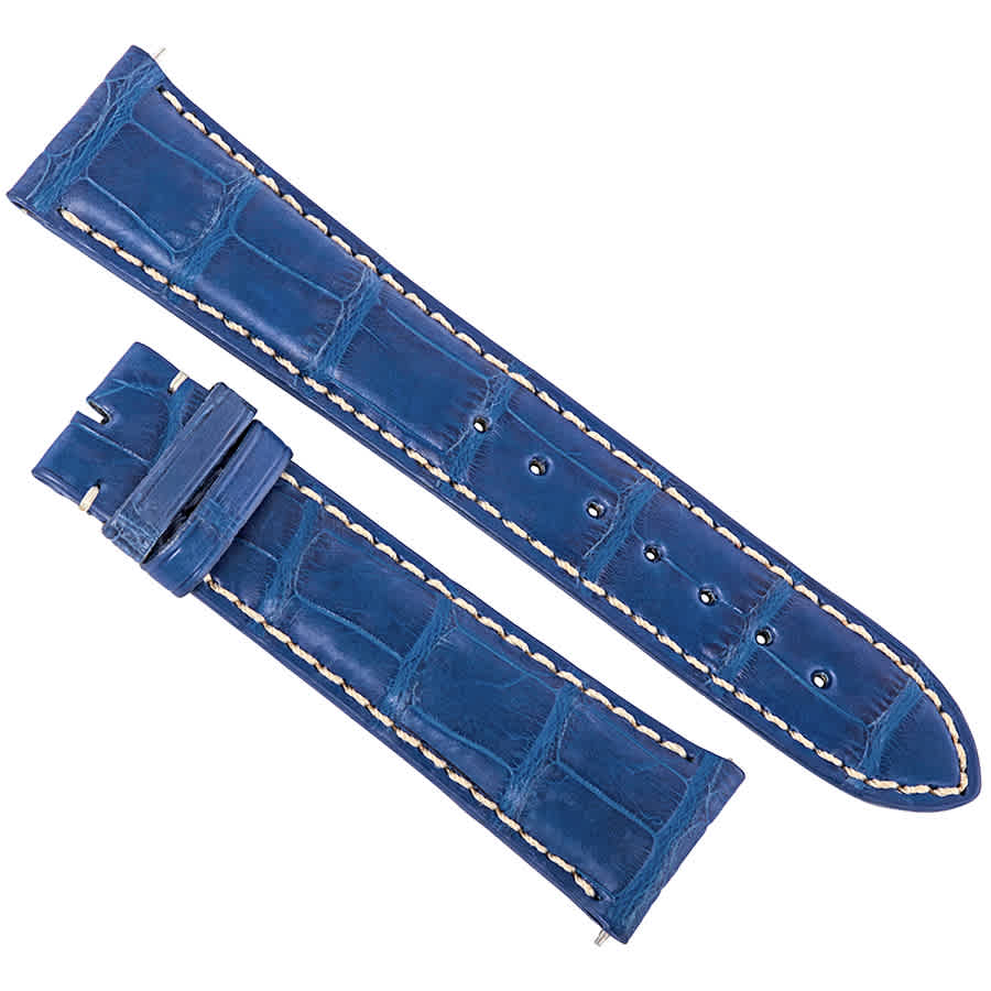 Hadley Roma 21 Mm Matte Electric Blue Alligator Leather Strap