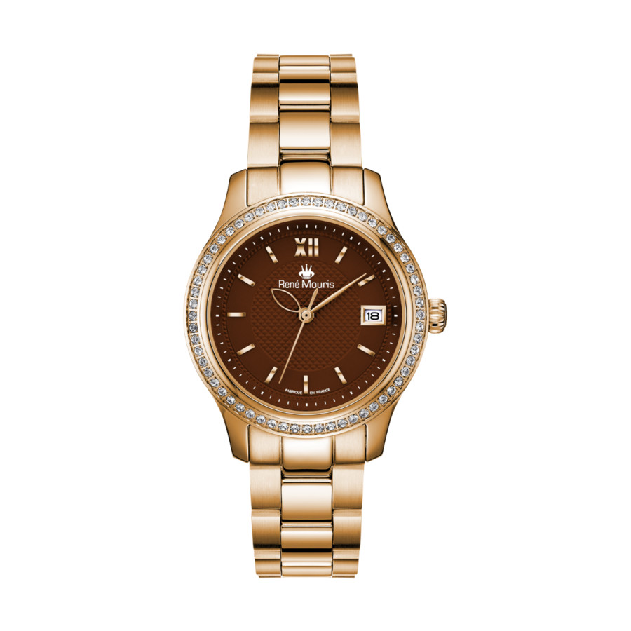 Rene Mouris Lola Brown Dial Ladies Watch 50113rm4 In Brown / Gold / Gold Tone / Rose / Rose Gold / Rose Gold Tone