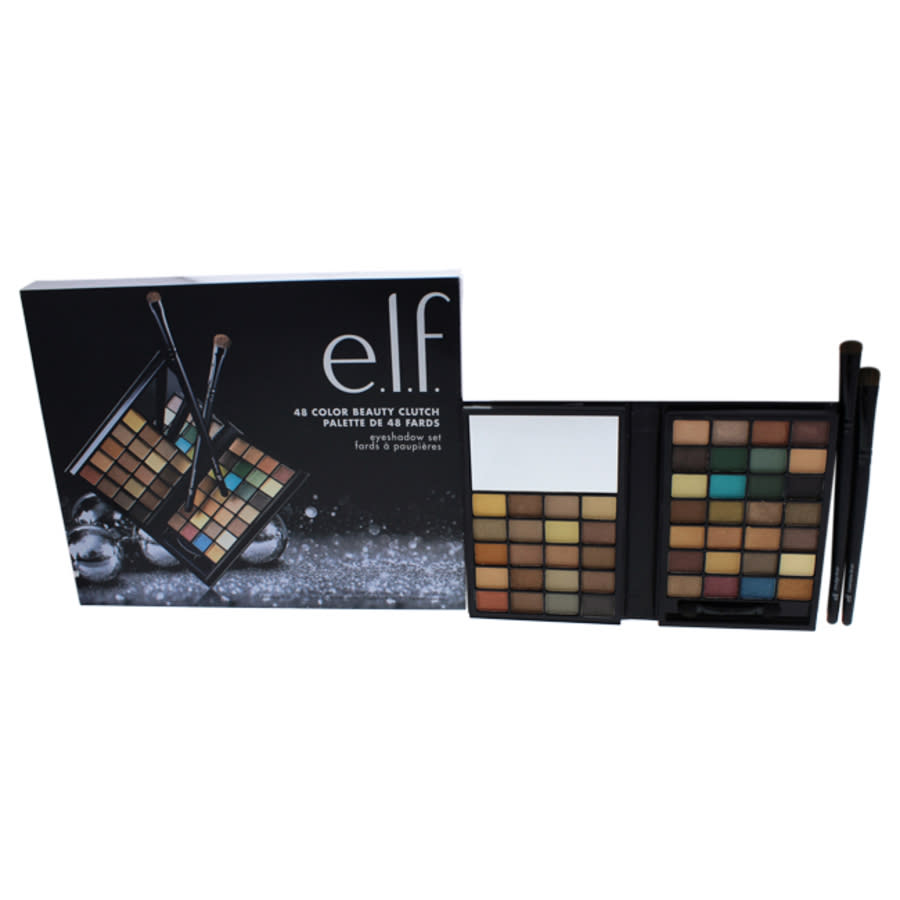 E.l.f. 48 Color Beauty Clutch Eyeshadow Set By  For Women - 3 Pc Little Black Beauty Book In Warm