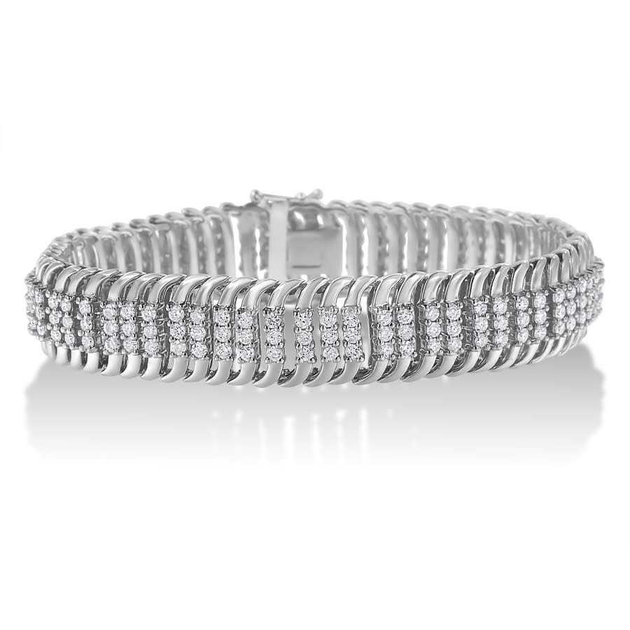 Haus of Brilliance 14K White Gold 5 ct TDW Multi Row Diamond Bracelet (H-I,I1-I2)