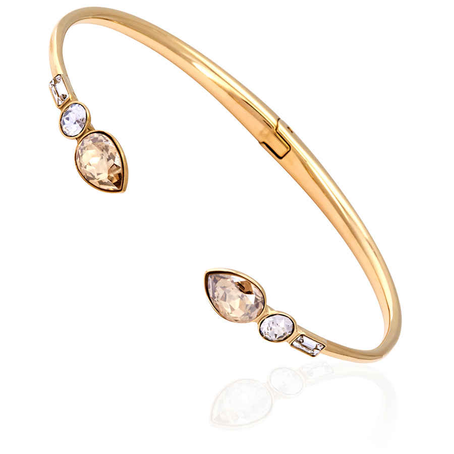 Swarovski Mix And Match Gold-tone Bangle - Size Medium In Gold Tone