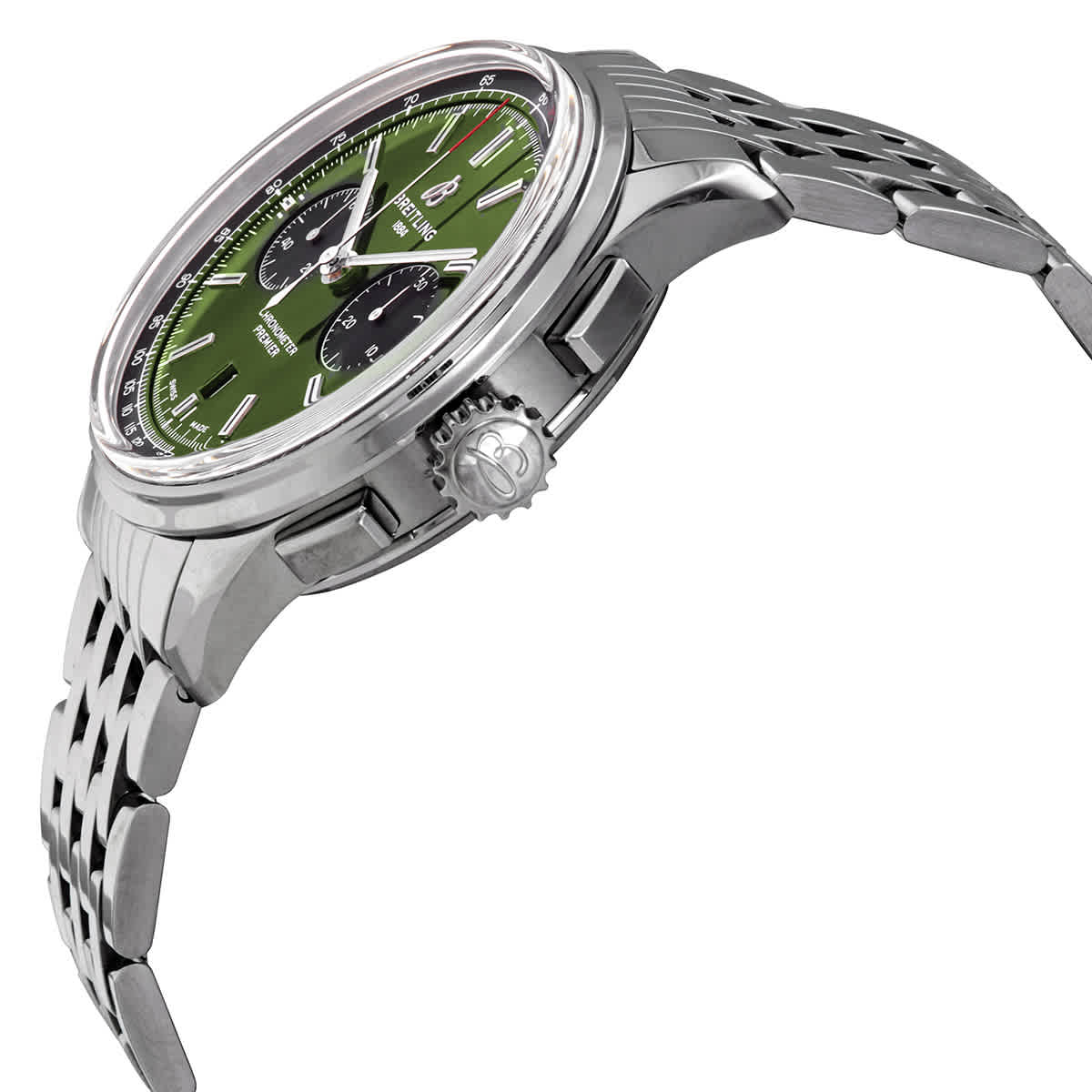 Shop Breitling Premier Bentley Chronograph Automatic Green Dial Men's Watch Ab0118a11l1a1