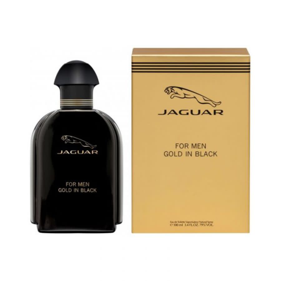 Jaguar Mens Gold In Black Edt Spray 3.4 oz Fragrances 7640171190792 In Black / Gold / Violet