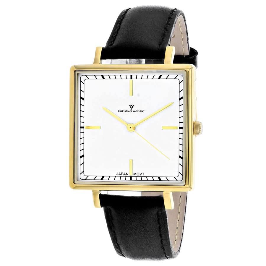 Christian Van Sant Callista Quartz White Dial Ladies Watch Cv0412 In Black,gold Tone,white,yellow