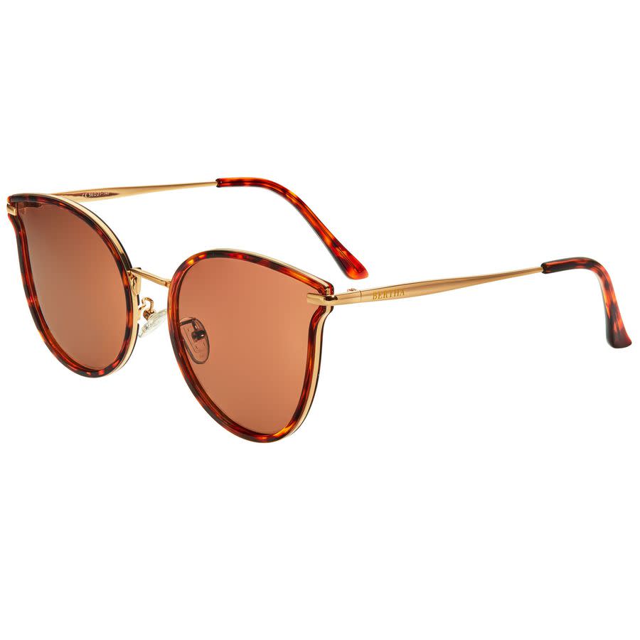 Shop Bertha Ladies Gold Tone Cat Eye Sunglasses Brsbr056c3 In Brown